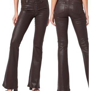 Paige Lou Lou High Waisted exposed button coated Flares